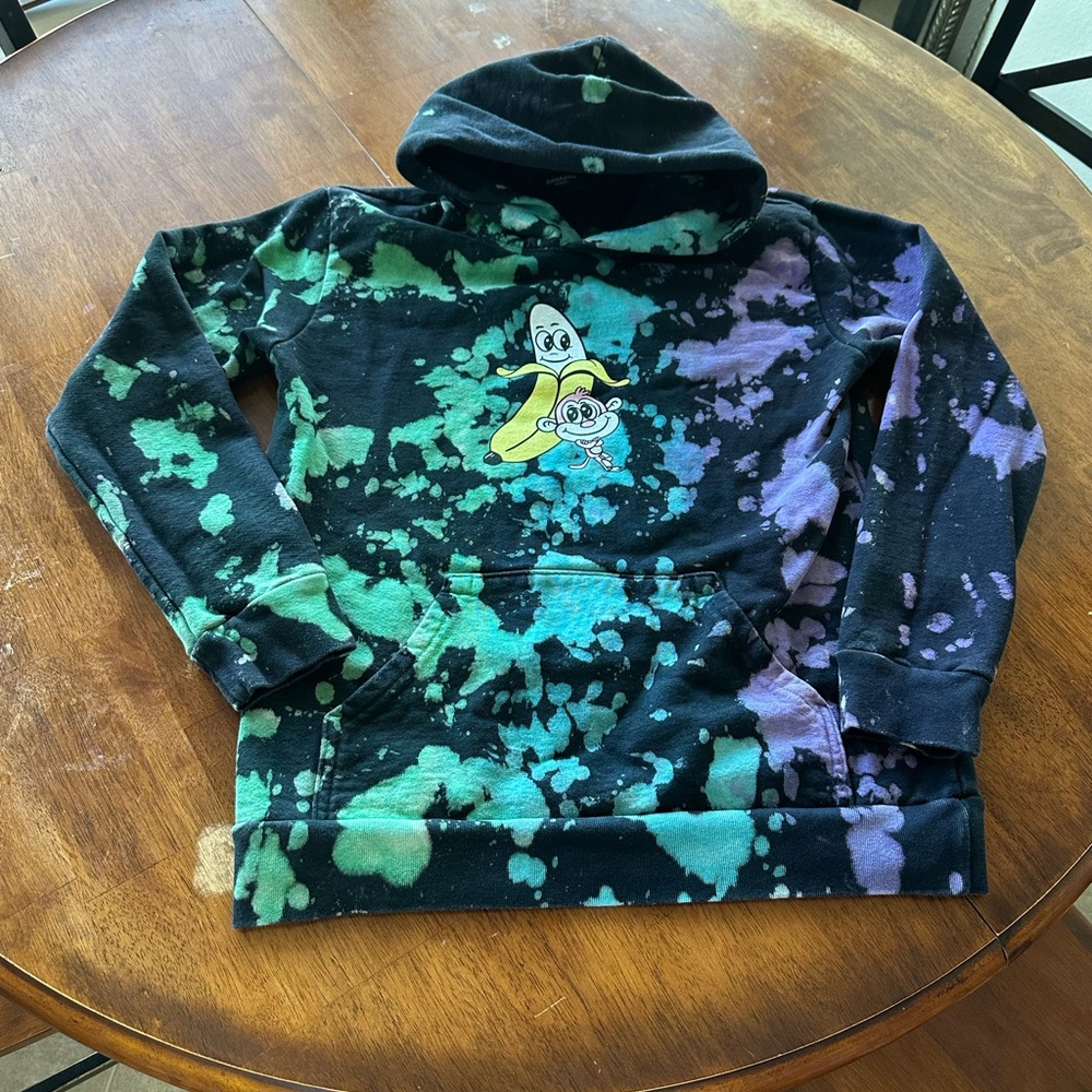 Kids Banana Monkey Multicolor 100% Cotton Heavy Sweatshirt sz XL